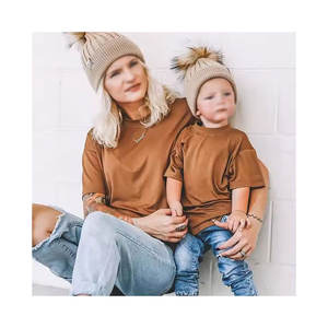 Mother'S Day Gift Mommy and <strong>Son</strong> Drop Shoulder Oversized T-Shirts Summer Custom Logo Family Matching Outfit - Product Image 1