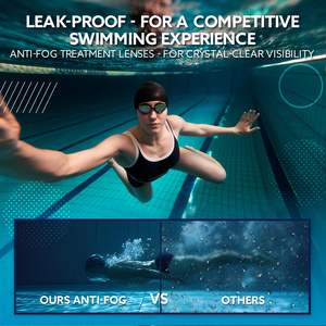 Lunettes de natation Lunettes de natation sans fuite avec pince-<span class=keywords><strong>nez</strong></span>, bouchons d'oreilles, bonnet de bain et étui pour hommes femmes - Product Image 3
