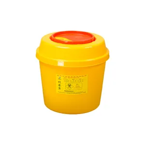 Récipient réutilisable en plastique pour objets tranchants Poubelle de 2 litres pour l'élimination des déchets médicaux à risque biologique