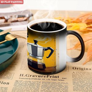 Modern Home Tabletop Magic Mug 11oz Frosted Black <b>Ceramic</b> Heat Sensitive <b>Cup</b> - Product Image 5