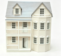 Maison de poupée miniature en bois, grande maison de poupée, maison de village personnalisée, maison à l'échelle 1:12