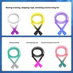 छोटा हैंडल ग्रेडिएंट रंग pvc ठंड प्रतिरोधी पहनने प्रतिरोधी 5 मिमी फैंसी स्पोर्ट्स प्रतियोगिता कूद रस्सी 3 मीटर यूनिसेक्स - Product Image 3