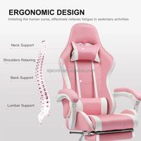 Best-seller Chaise de jeu moins chère Chaise de jeu en cuir PU ergonomie pour PC style course lombaire Chaise de travail pivotante réglable à dossier haut