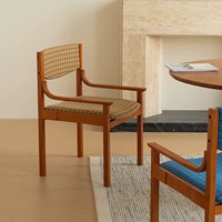 Chaise de salle à manger vintage en bois massif, usage domestique, petit appartement, fauteuil de style français avec dossier, chaise de bureau niche à assise rembourrée