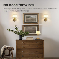 Applique murale à télécommande et intensité variable, sans fil, à coller au mur, pour chambre et salon, lampe murale rechargeable