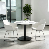 Pied de table de bureau robuste en métal noir rond à colonne unique