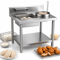 Station de panure commerciale en acier inoxydable pour poulet frit et burgers – Équipement de qualité alimentaire