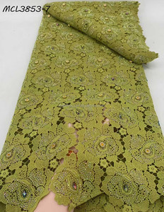 Tela de Encaje Guipur con Cordón y Pedrería 2026, Diseños Aso Oke para Vestidos de Fiesta para Mujeres Nigerianas - Product Image 6