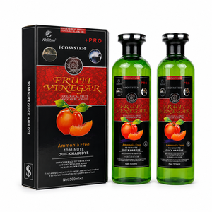 Gel colorant capillaire permanent sans ammoniaque pour hommes et femmes, couvre 100% des cheveux gris et blancs, longue durée, aux herbes naturelles, 500ml x 2 - Product Image 1
