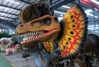 Modèle de dinosaure en métal personnalisé, Dilophosaurus animatronique réaliste pour parc d'aventure intérieur/extérieur, aire de jeux pour enfants