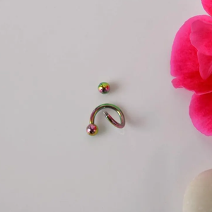 Bijoux de <span class=keywords><strong>Piercing</strong></span> Torsadé en Acier Inoxydable Chirurgical Boucles d'Oreilles Cartilage et Hélice Tragus Sertie en <span class=keywords><strong>Spirale</strong></span> Or Argent Noir - Product Image 3