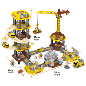 Mini-circuit de course d'aventure avec voitures miniatures, jouets de piste électrique et véhicules moulés sous pression pour jeu d'imitation - Product Image 5