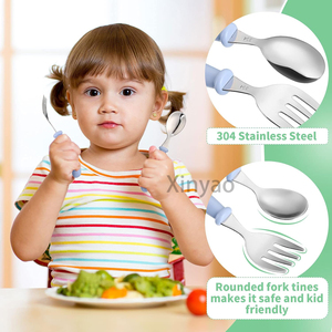 Biểu Tượng Tùy Chỉnh Toddler Đồ Dùng Dforks Và Thìa Thép Không Gỉ Bé Đồ Dùng Bé Bạc Set Với Hộp Lưu Trữ An Toàn Ăn Uống - Product Image 4