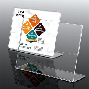 Soporte de letrero de plexiglás al por mayor, letrero de <span class=keywords><strong>libro</strong></span> de menú de restaurante de 4x6 "para tienda, soporte de letrero de mesa Acrílico - Product Image 4