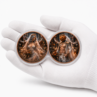 Pièce de monnaie d'Halloween en cuivre pur 1 oz, motif jumeaux gémellés, Reine et Roi Citrouille, médaille de collection de défi connectée imprimée en 2D