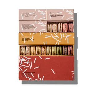 Schlussverkauf recycelbare rechteckige Geschenkbox für Süßigkeiten Makron kundenspezifische bedruckte Lift-Off-Dekler-Makronen-Verpackungsboxen