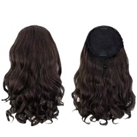 Extension de queue de cheval à cordon pour femmes européennes et américaines, postiche court bouclé volumineux style Roman Curl, sans permanente ni teinture