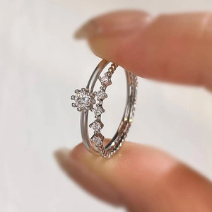 Ensemble de bagues empilables en zircon délicates pour femmes, bijoux élégants pour tous les jours, fiançailles, mode - Product Image 5