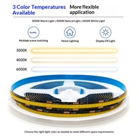 Bande lumineuse COB 12V 320D pour tableau noir, 12W, LED haute luminosité, bande souple, trois températures de couleur, silicone bleu, IP20