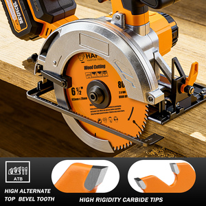 Sierras de <span class=keywords><strong>inglete</strong></span> de 6-1/2 pulgadas, hoja de sierra circular ATB de 80T y 20mm, hoja TCT con punta de carburo para madera, madera contrachapada laminada, maderas duras - Product Image 5
