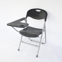 Chaise pliante Zoshine au design métallique, ensemble de chaises individuelles écologiques et durables pour l'école et l'étude avec tablette d'écriture intégrée