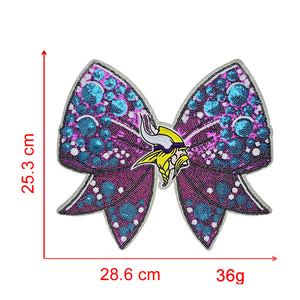 Patch brodé personnalisé des Saints de la Nouvelle-Orléans avec nœud, paillettes et sequins, pour le jour du match, pour artisanat textile DIY, 32 équipes - Product Image 3