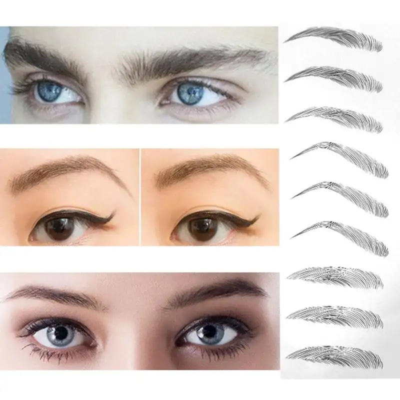 Eyebrow Tattoo for Men Women Realistic Fake Tattoo Eyebrows Popular 3D 4D 6D Imitation Eyebrows Transfer Stickers,Suitable