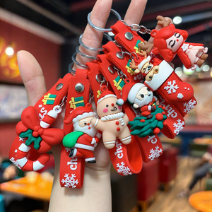 Llavero de plástico PVC con dibujos animados de Papá Noel, regalo de Navidad transfronterizo - Product Image 1