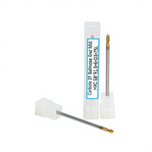 Fresa de punta esférica de carburo 2F R1.5x6xD3x75L HRC58 de tungsteno para acabado de superficies de moldes - Product Image 1