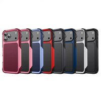 Coque de téléphone antichoc robuste 3-en-1 avec couleurs contrastées pour iPhone 18 17 Pro Max 16 15 14 Plus 13 12 Pro 11