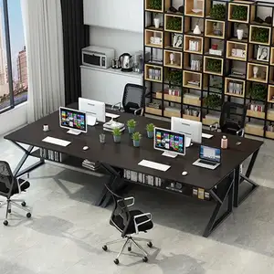 인기있는 스타일 현대 행정상 호두 나무 홈 오피스 테이블 사무용 가구 사무실 책상