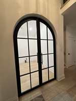 Puertas Francesas Abatibles de Vidrio Templado Doble Low-e, con Entrada de Estilo Swing, Color y Tamaño Personalizados de Fábrica