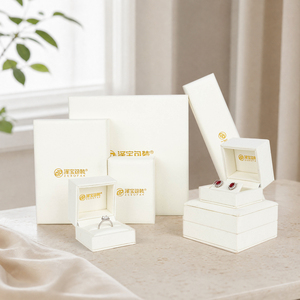 Zebopak White Custom Logo Jewelry <b>Box</b> Set with Ring <b>Box</b> <b>Earring</b> <b>Box</b> Necklace Bangle Case Packaging for Boutique Wholesale - Product Image 3