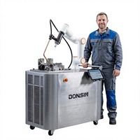 Bras robotique collaboratif DONSIN à 6 axes, machine de soudage 28KW, chariot mobile, AC380V 50HZ 60HZ, sans programmation