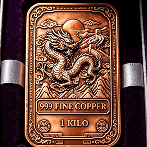 Barre de cuivre pur 999 de 1 kilo, motif dragon en relief, pièce de collection rectangulaire, art et décoration - Product Image 6