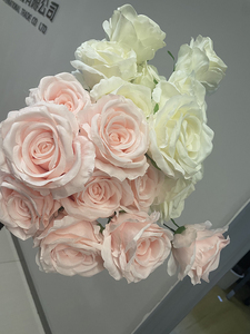 F30 fabbrica direttamente vendita mazzi di nozze centrotavola 10 teste fiore di rosa di seta Rose artificiali con stelo lungo decorazioni per la casa fai da te - Product Image 3