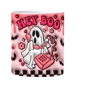 Taza de Café de Cerámica 3D con Diseño de Fantasma Espeluznante de Halloween, Calabaza de Halloween - Product Image 1