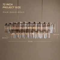 Grand lustre en cristal post-moderne à 2 niveaux de 72/63/51 pouces pour décoration de mariage, grand lustre de luxe pour hall d'hôtel, villa, foyer
