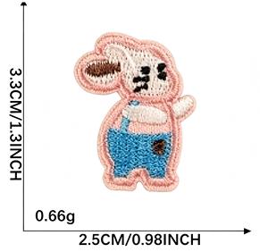 Computer Embroidery Self-Adhesive Nonwoven <b>Felt</b> Small Cartoon Cute <b>Animal</b> House Design Polyester Patches for Clothing Bags - Product Image 3