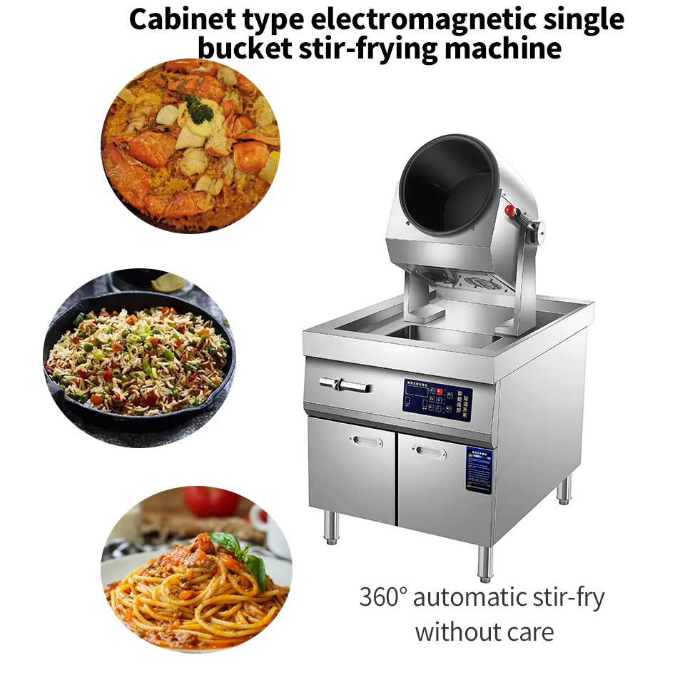 5000W Commercial Auto Drum Rotating Electric Fried Rice Automatic Stir Fry Robot Wok Machine For the hotel school cafeteria