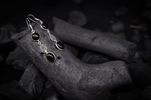 Pendientes de Plata de Ley 925 para Mujer con Piedra de Ónix Negra, Joyería Elegante y con Estilo para Bodas, Regalos y Uso Diario - Product Image 4