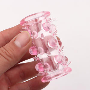 Ensemble de dents de <span class=keywords><strong>loup</strong></span> à gros grains, anneau en cristal incrusté avec tête d'oeuf sautant de chenille, anneau de pénis sexuel en matériau TPE, vente en gros - Product Image 1