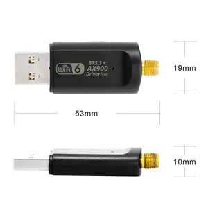 AX900 WIFI6 Adaptador USB de banda dupla 2.4G e 5Ghz BT5.3 receptor sem fio USB Dongle driver livre cartão wi-fi 900Mbps para Win 10/11