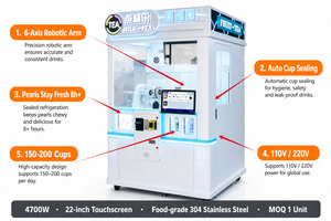 Distributeur automatique <span class=keywords><strong>de</strong></span> Bubble Tea avec bras robotique intelligent <span class=keywords><strong>pour</strong></span> boissons froides, café et thé au lait Boba – À vendre par le fabricant - Product Image 2