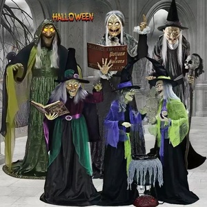 Mua ngôi nhà ma ám Halloween đáng sợ hoạt hình kích thước cuộc sống búp bê bị hỏng W cưỡi ngựa đứng hoạt hình đáng sợ chú hề ma đạo cụ - Product Image 5