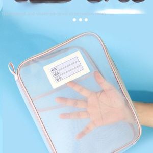 Hot Sale L-shaped Large Capacity Subject <b>Bag</b> Classified Storage Mesh Zipper Pouch Student Exam Tutoring Homework <b>Document</b> <b>Bag</b> - Product Image 5