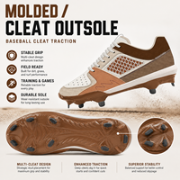 Chaussures de baseball personnalisées OEM pour hommes, crampons en caoutchouc moulés, antidérapantes, chaussures d'entraînement, marque privée