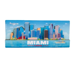 Custom MDF laser con resina epossidica doppio Magnete Del Frigorifero del Pvc Morbido <span class=keywords><strong>Souvenir</strong></span> <span class=keywords><strong>Personalizzati</strong></span> 3d Mdf Città logo personalizzato Magnete del Frigorifero di Legno - Product Image 3