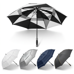 Automatic Open 190T Fabric Parapluie 75mph Strong Windproof 30 Inches 10 Riibs Solid Wood Handle Custom Golf <b>Umbrella</b> With Logo - Product Image 2