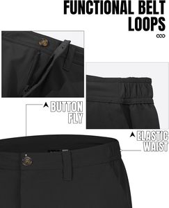 Shorts cargo de golf décontractés vintage pour hommes, poches à cordon, séchage rapide, extensible, polyester et élasthanne, pour la randonnée - Product Image 4